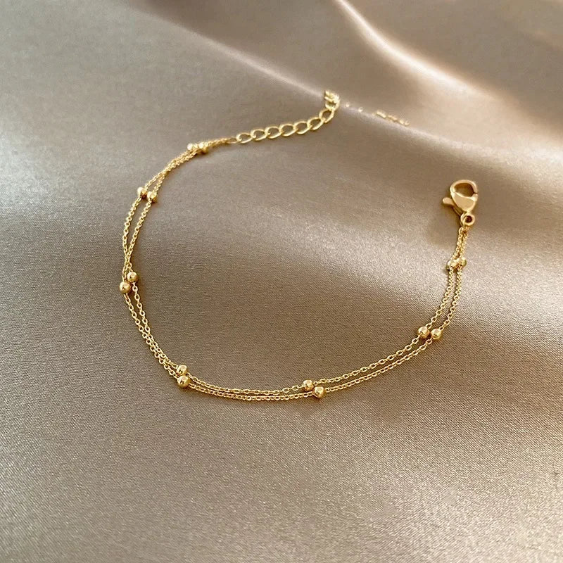 DOUBLE LINK ARMBAND GULD/SILVER